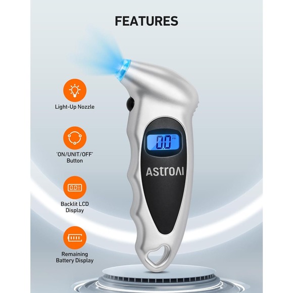 AstroAI 3 Pack Digital Tire Pressure Gauge 150 PSI 4 Settings tire gauge - Picture 3 of 6